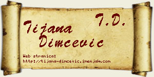 Tijana Dimčević vizit kartica